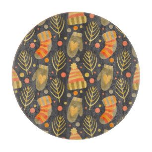 Planche À Découper Aquarelle Noël : Festive Motif sans couture.