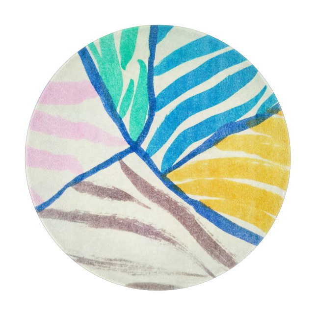 Planche À Découper Aquarelle patchwork : style de peinture sale. (Devant)