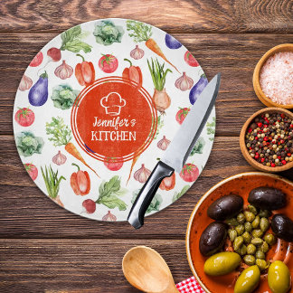 Planche À Découper Aquarelle personnalisée Légumes Cuisine