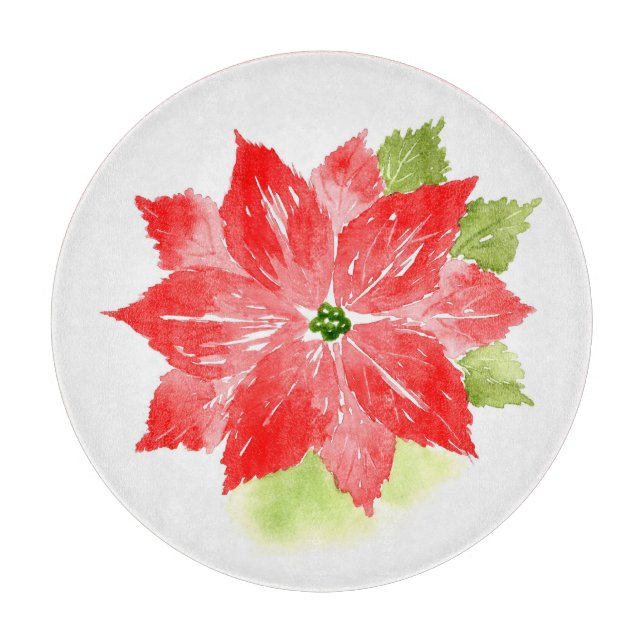Planche À Découper Aquarelle Poinsettia (Devant)
