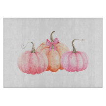 Aquarelle rose Bow Citrouilles pour l'automne