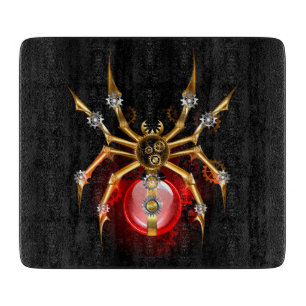 Planche À Découper Araignée en vapeur noire