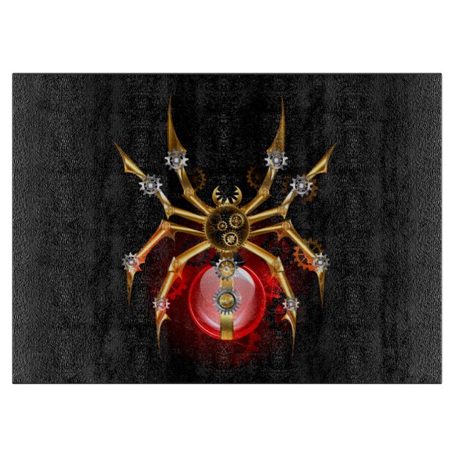 Planche À Découper Araignée en vapeur noire (Devant)