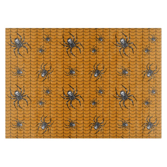 Planche À Découper Araignées sur la table de coupe en verre de parade (Devant)