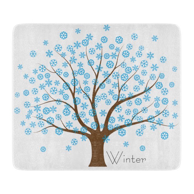 Planche À Découper Arbre à neige d'hiver (Devant)