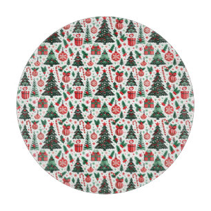 Planche À Découper Arbre de Noël, cadeaux, sucre de canne