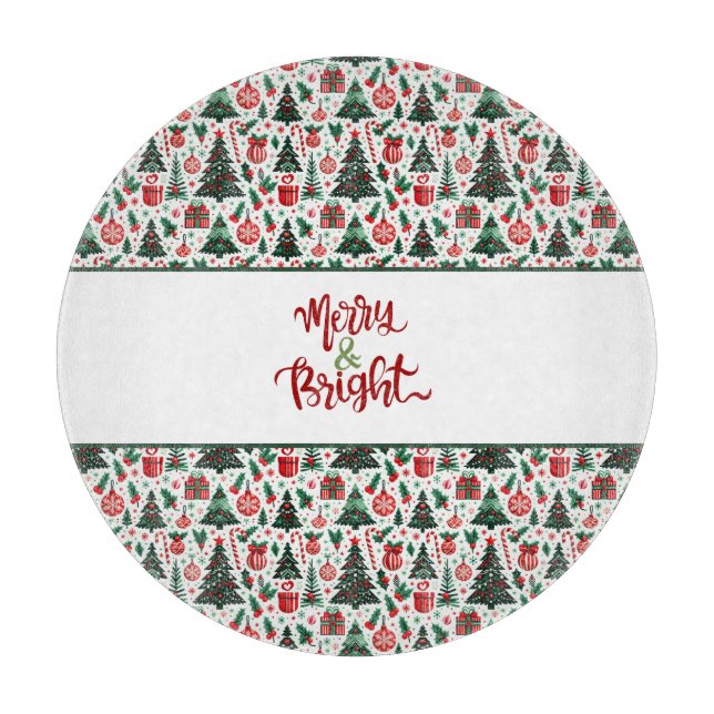 Planche À Découper Arbre de Noël, cadeaux, sucre de canne (Devant)