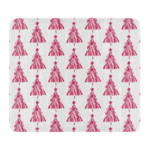 Planche À Découper Arbre de Noël rose pour les fêtes de fin d'année