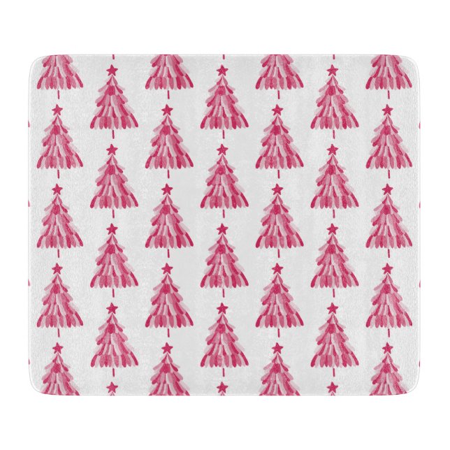 Planche À Découper Arbre de Noël rose pour les fêtes de fin d'année (Devant)