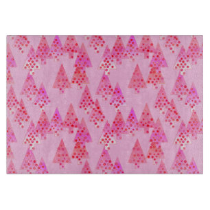 Planche À Découper Arbres de Noël à fleurs modernes - rose pastel