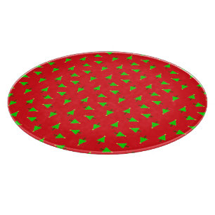 Planche À Découper Arbres de Noël en rouge