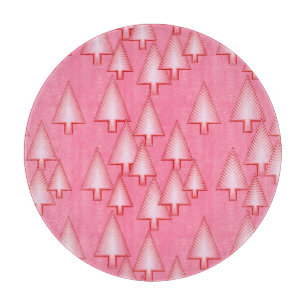 Planche À Découper Arbres de Noël métalliques modernes - corail rose