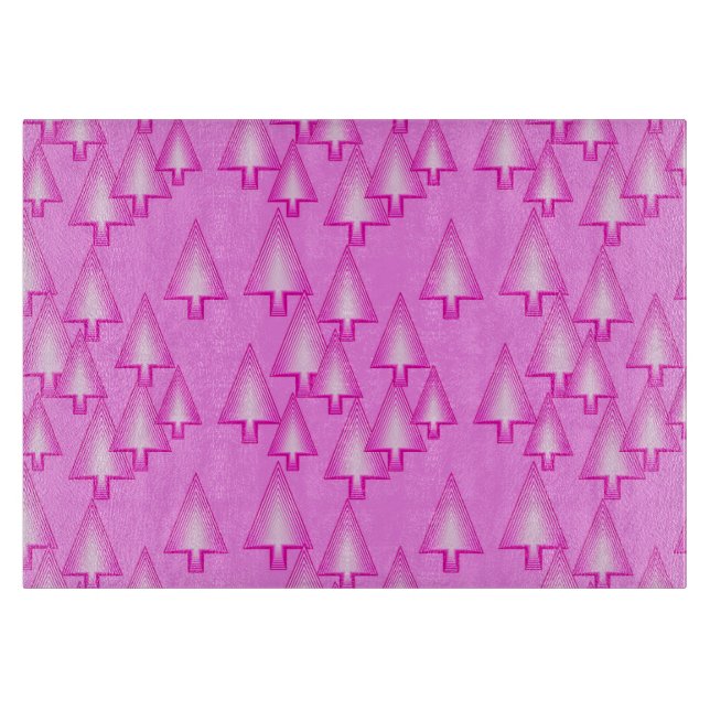 Planche À Découper Arbres de Noël métalliques modernes - rose orchidé (Devant)