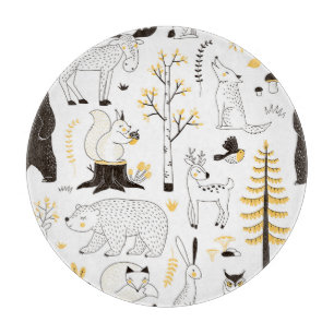 Planche À Découper Arbres forestiers d'automne Motif Feuille