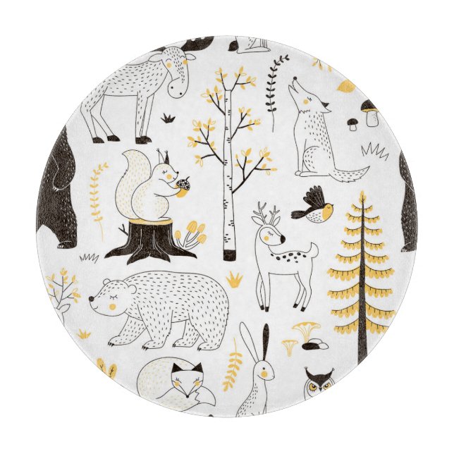 Planche À Découper Arbres forestiers d'automne Motif Feuille (Devant)