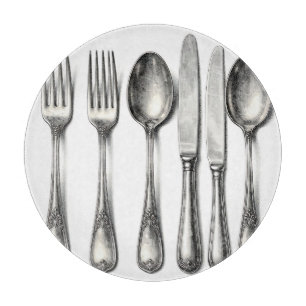 Planche À Découper Argenterie vintage ornée couverts cuisine
