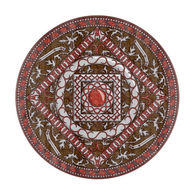 Planche À Découper Aries Mandala Glass Cutboard (Devant)