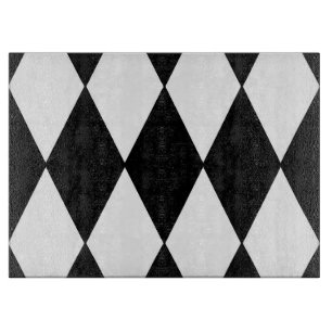 Planche À Découper arlequin noir et blanc