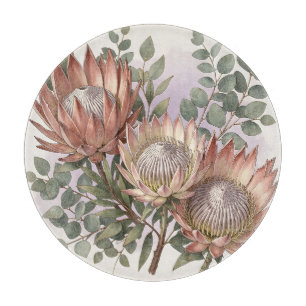 Planche À Découper Arrangement botanique d'eucalyptus et de protée ro