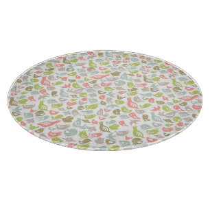 Planche À Découper arrière - plan avec l'ornement coloré d'oiseaux