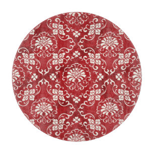 Planche À Découper Arrière - plan chinois en spirale rouge fleur.
