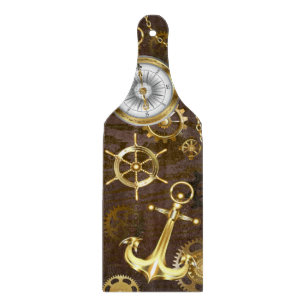 Planche À Découper Arrière - plan en bois avec cheval de mer mécaniqu