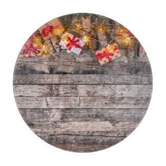 Planche À Découper Arrière - plan rustique de Noël, planches en bois.