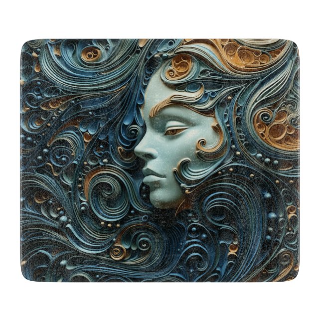 Planche À Découper Art 3D de la femme Lune (Devant)