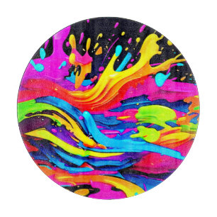 Planche À Découper Art Abstrait d'éclatement des couleurs