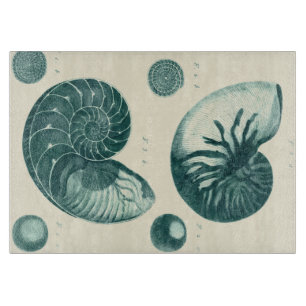 Planche À Découper Art de coquillage rouge et vert