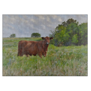 Planche À Découper Art de ferme en verre de style country
