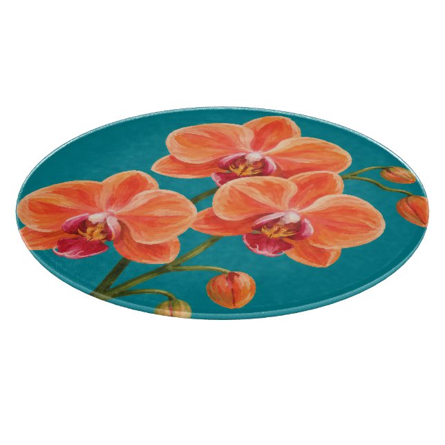 Planche À Découper Art de fleurs tropicales peintes (Coin)