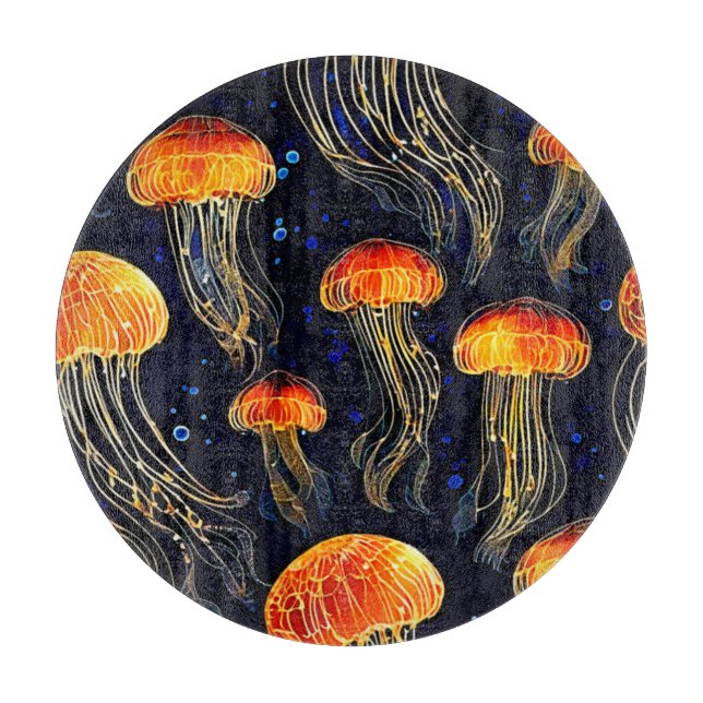 Planche À Découper Art de la méduse marine (Devant)