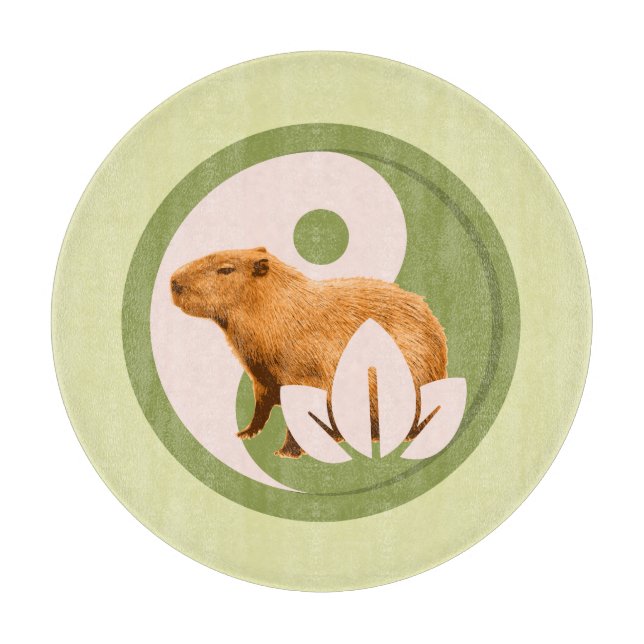 Planche À Découper Art de la nature paisible du capybara Zen Yin Yang (Devant)