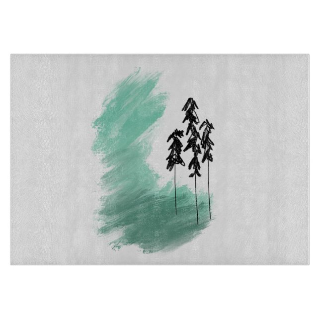 Planche À Découper art de l'arbre vert scandinave simple moderne ment (Devant)