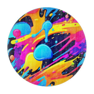 Planche À Découper Art de peinture éclaboussée au néon