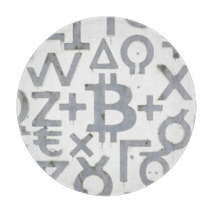 Planche À Découper Art de rue Bitcoin (Peinture blanche n° 1)