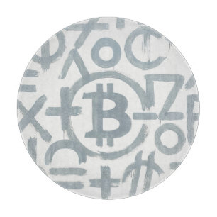 Planche À Découper Art de rue Bitcoin (Peinture blanche n° 2)