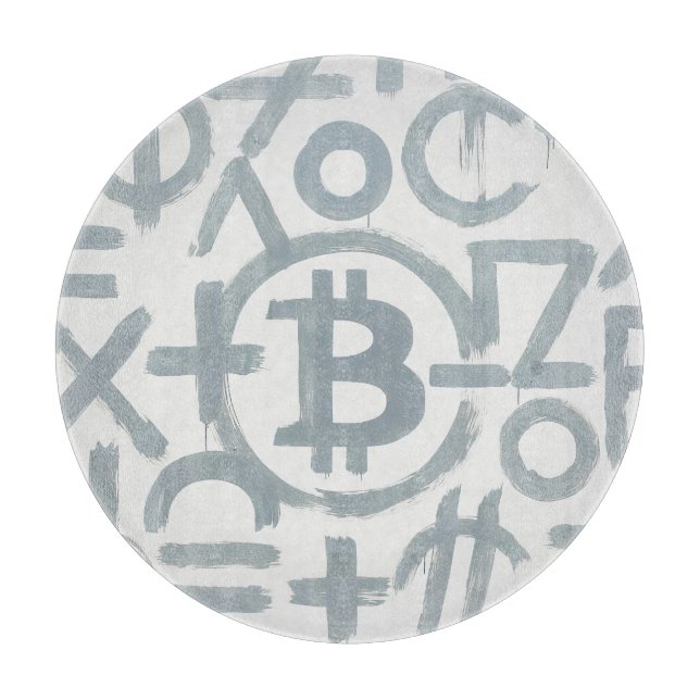 Planche À Découper Art de rue Bitcoin (Peinture blanche n° 2) (Devant)