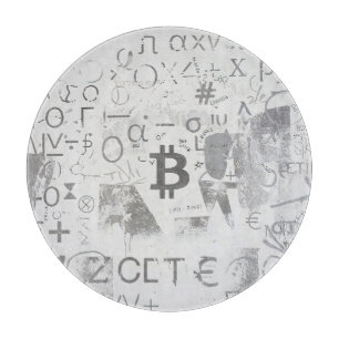 Planche À Découper Art de rue Bitcoin (Peinture blanche n° 3)