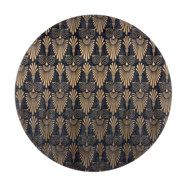 Planche À Découper Art Déco Black Gold : Retro. (Devant)