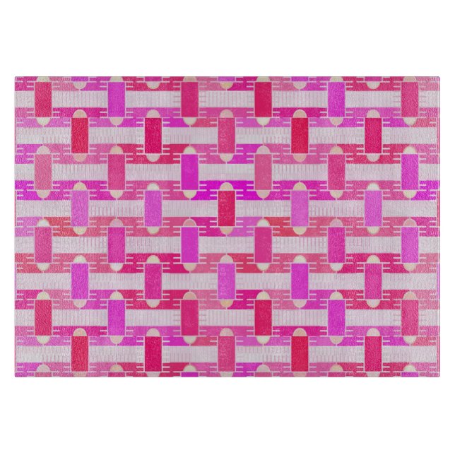 Planche À Découper Art Déco chic industriel - rose, fuchsia, orchidée (Devant)