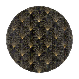 Planche À Découper Art Déco : L'élégance de l'or noir.