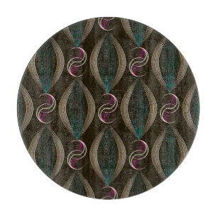 Planche À Découper Art déco : motif vintage géométrique.
