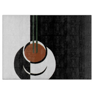 Planche À Découper Art Déco vintage, tasse de café avec vapeur