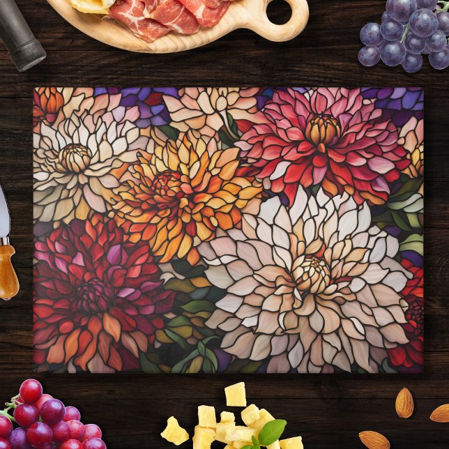 Planche À Découper Art du Dahlia en Vitrail (Créateur téléchargé)