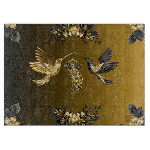 Planche À Découper Art graphique noir et or, Lux Abstract Design