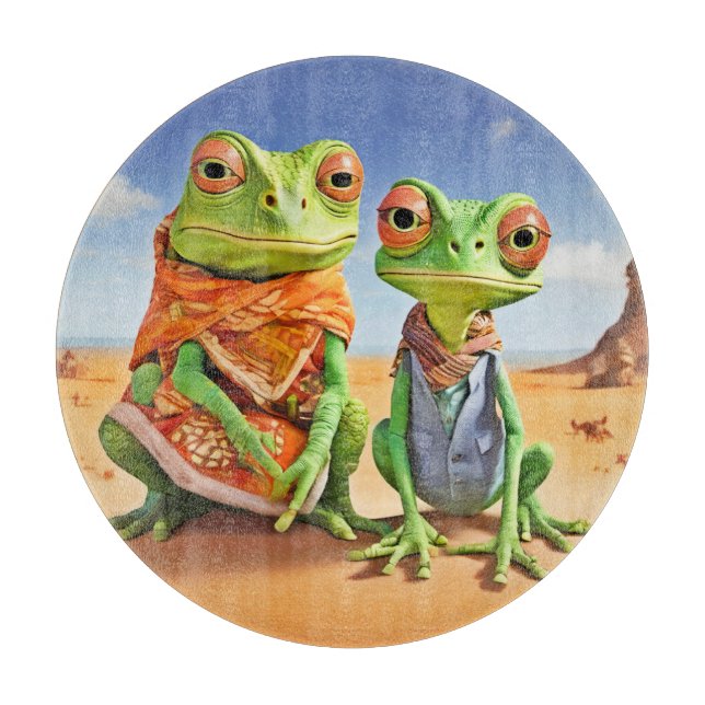 Planche À Découper Art Lizard de famille (Devant)