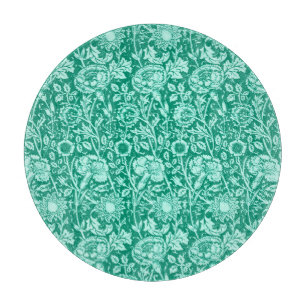 Planche À Découper Art Nouveau Carnation Damask, Turquoise