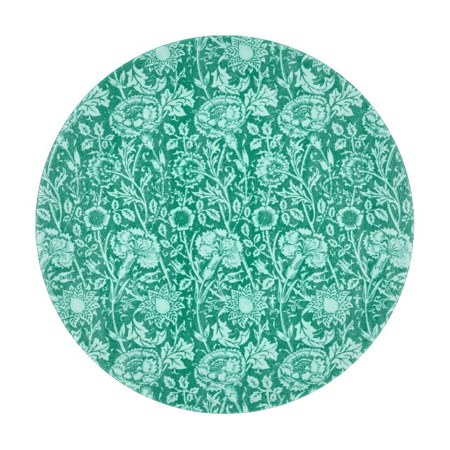 Planche À Découper Art Nouveau Carnation Damask, Turquoise (Devant)